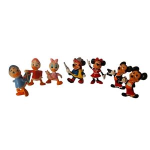 Disney Vinyl Figures Lot of 7 Mickey & Minnie Mouse Donald Duck